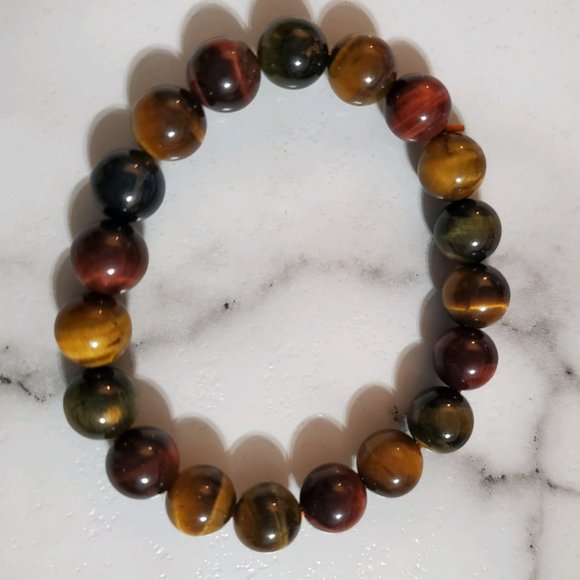 Tiger Eye Beaded Stretch Bracelet - Picture 2 of 7